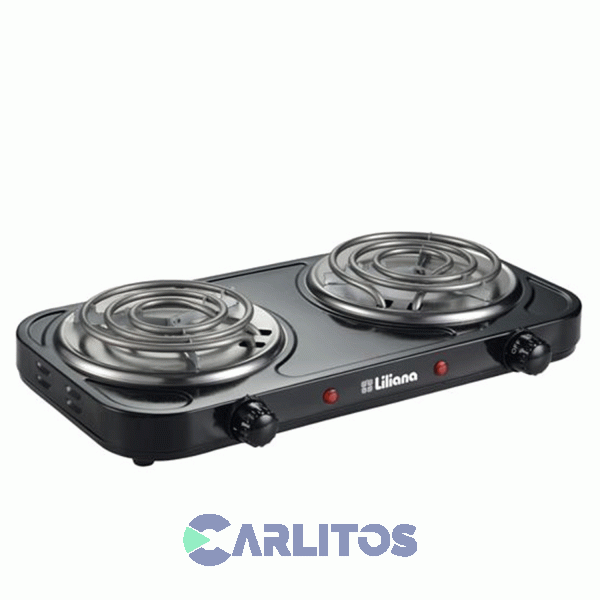Anafe Portatil Electrico Lilliana Negro 2 Hornallas Aa912