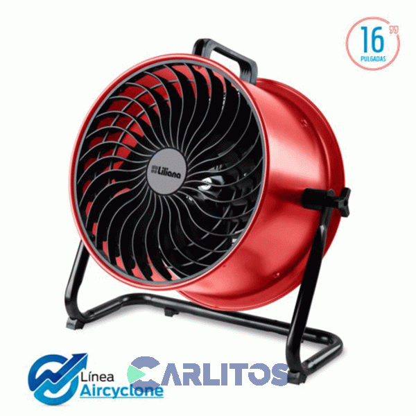 Ventilador Turbo Reclinable Industrial Liliana 16" Vthd16r Rojo