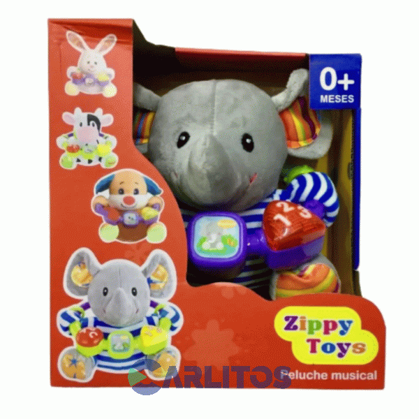 Peluche Musical Elefante Con Luces Zippy Toys
