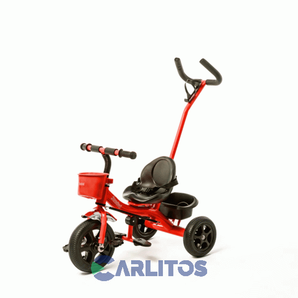 Triciclo Bebesit Con Barral De Acero Reforzado Rojo Sl-1701b