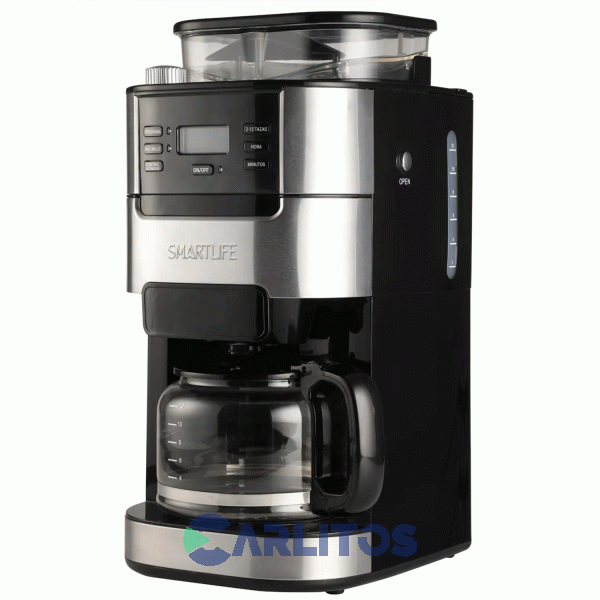 Cafetera Con Timer Reloj Digital Y Molinillo De Cafe Smartlife Sl-cmdg1025