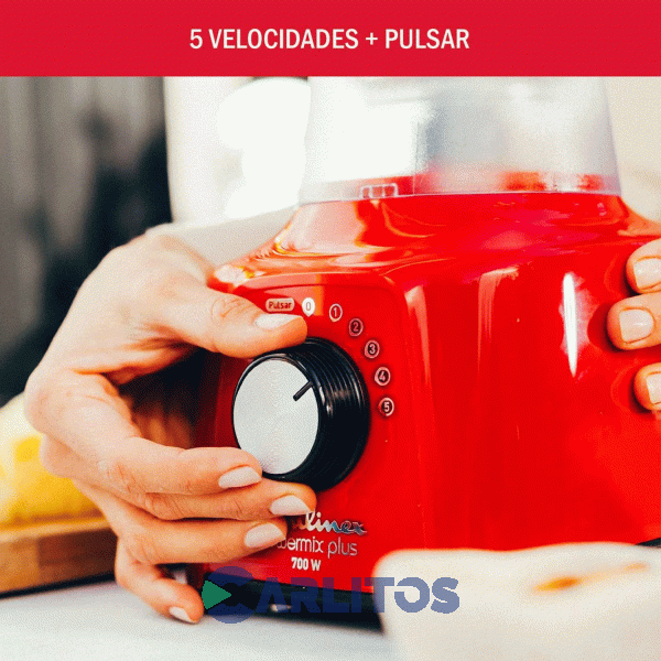 Licuadora Moulinex 700 Wts De Vaso Powermix Plus Lm284558 Roja