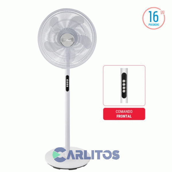 Ventilador De Pie Oscilante Liliana 16" Parrilla Metalica Blanca Vp16m