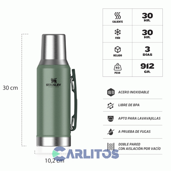 Termo De Mate Stanley Legendario System Classic 1.2 Litros 10-10297-016 Verde