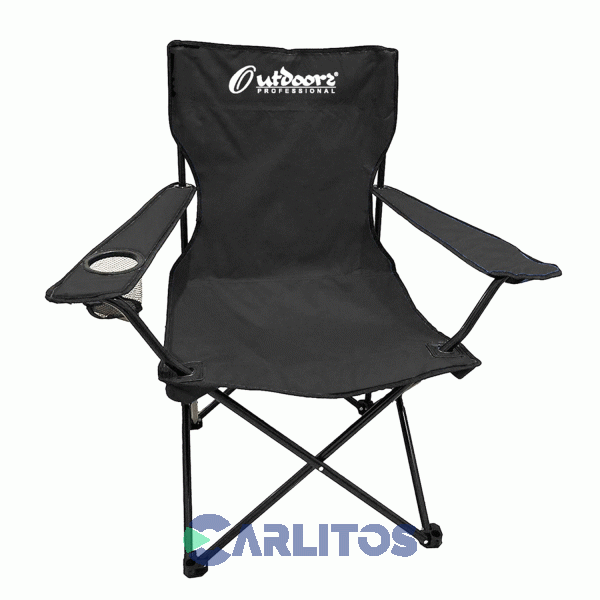 Sillon Director Plegable Con Funda Y Apoya Vaso Outdoors 1003 Negro