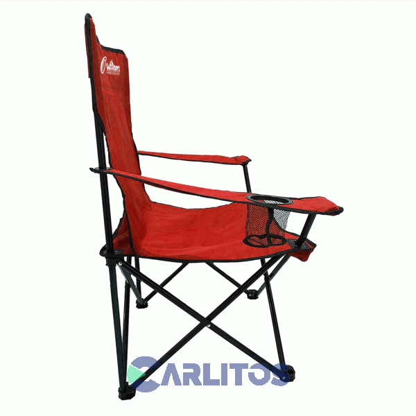 Sillon Director Plegable Con Funda Y Apoya Vaso Outdoors Rojo1003