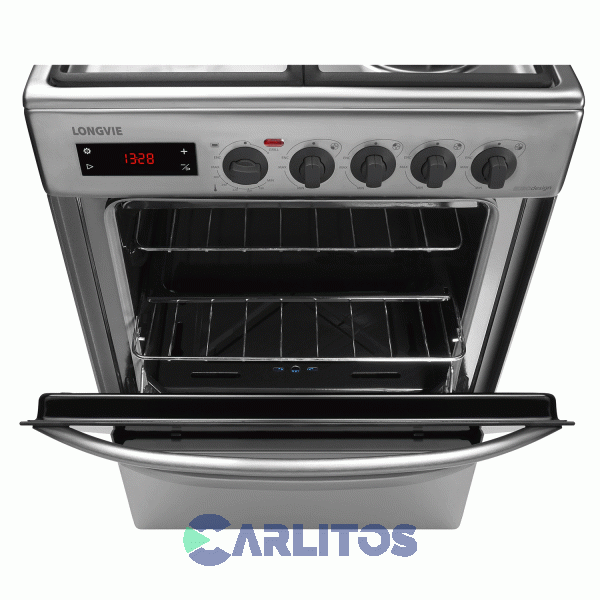 Cocina A Gas Longvie 56 CM Acero Inoxidable Multigas Digital 21501Xt