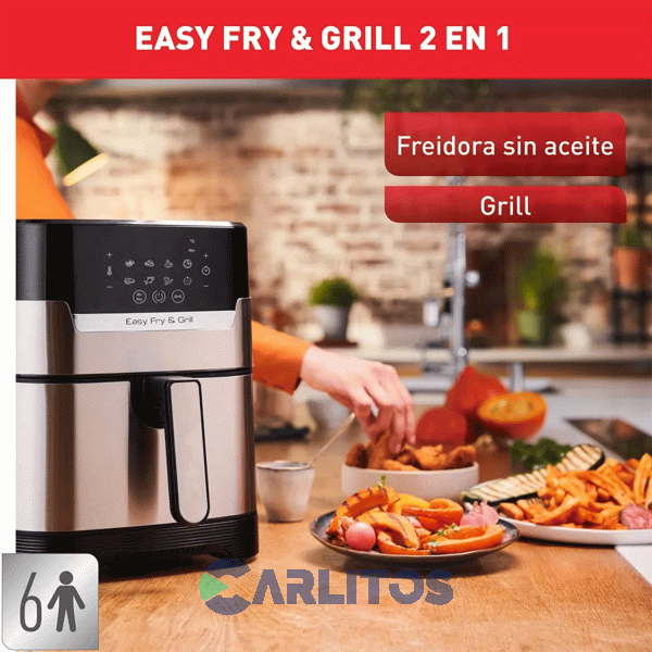 Freidora De Aire Easy Fry Moulinex Digital Acero Inoxidable EZ505D10