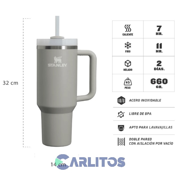 Vaso Stanley Quencher 2.0 Flowstate Tumbler 1.18Ml Ash 10-10824-909