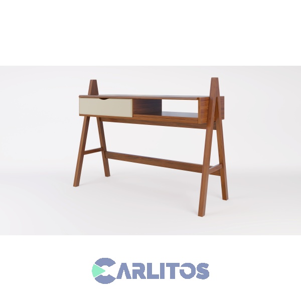 Escritorio Escandinavo 1.25 Mts 1 Cajón Inmacol Castaño