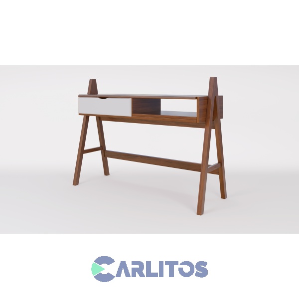 Escritorio Escandinavo 1.25 Mts 1 Cajón Inmacol Castaño