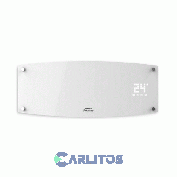 Caloventor De Pared Peabody Panel De Vidrio Curvo 2000 Watts Pe-cv20b Blanco