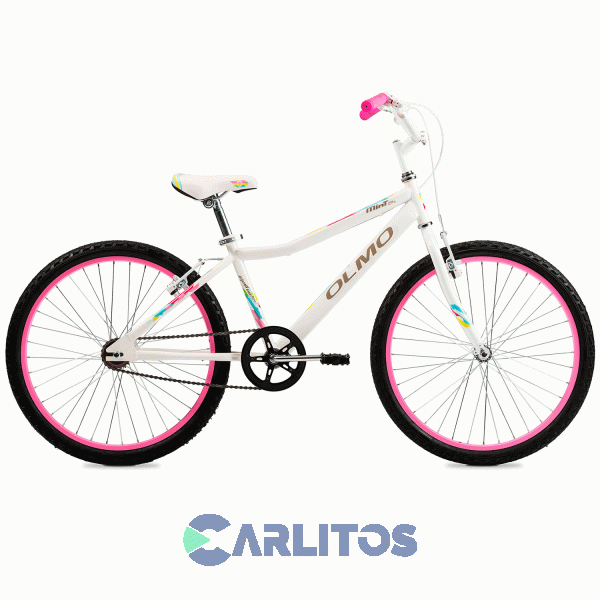 Bicicleta Olmo Paseo Rod.24" Mint Cosmo Blanco Rosa
