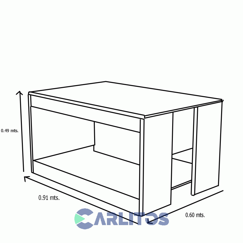 Mesa Ratona Con Cajón Coco y Blanco