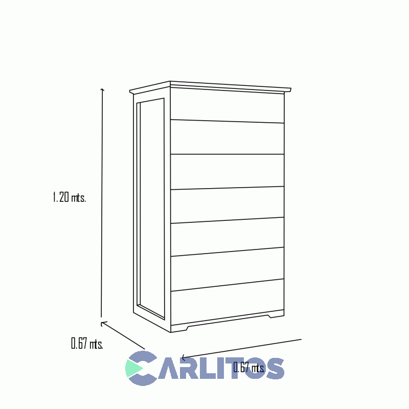 Chiffonier 7 Cajones Pacífico Inmacol Caoba