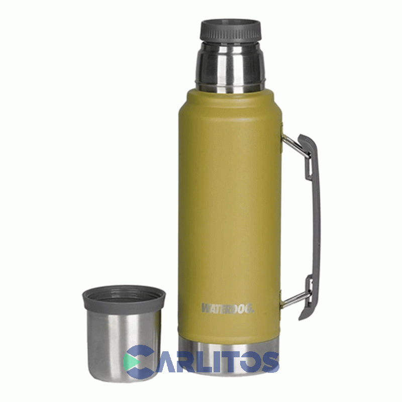 Termo De Mate Waterdog Con Manija 1 Litro Ombu Verde Oliva