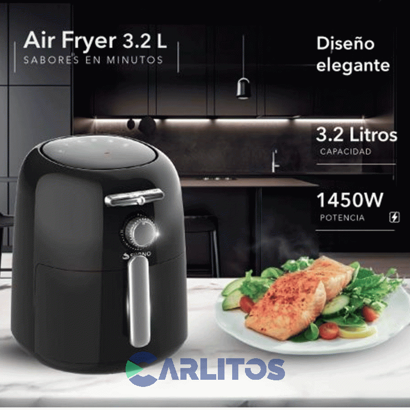 Freidora De Aire Fryer Suono Negra HOG0151