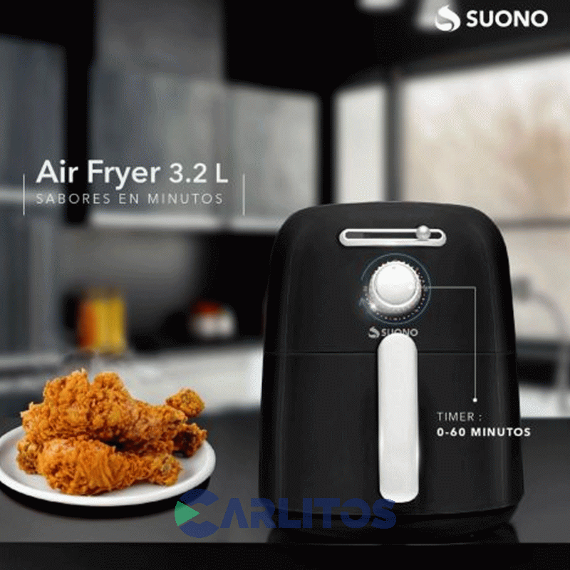 Freidora De Aire Fryer Suono Negra HOG0151