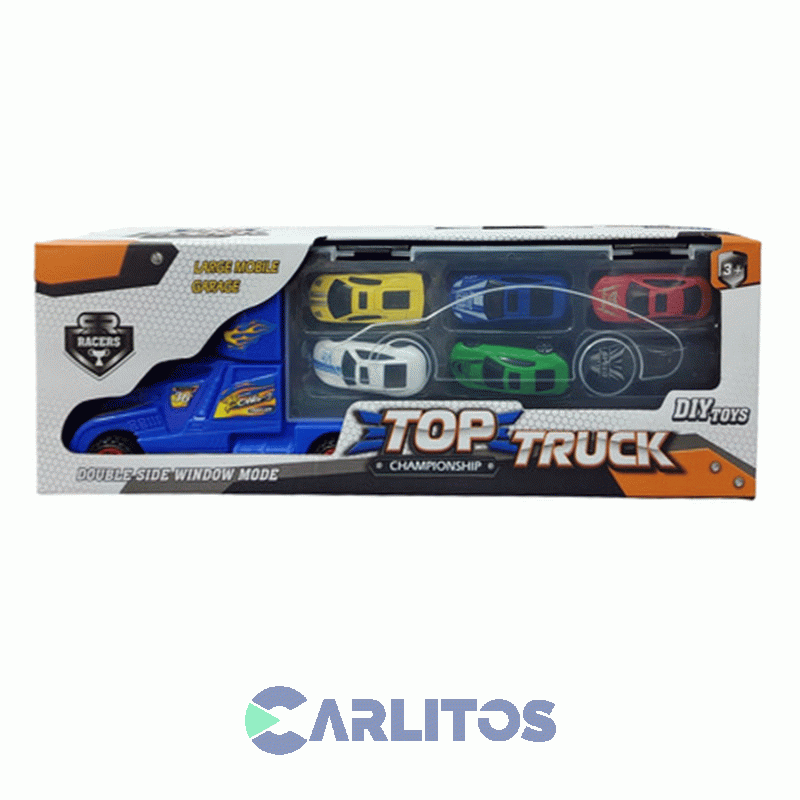 Camion Con Valija Con 6 Autos Diecast