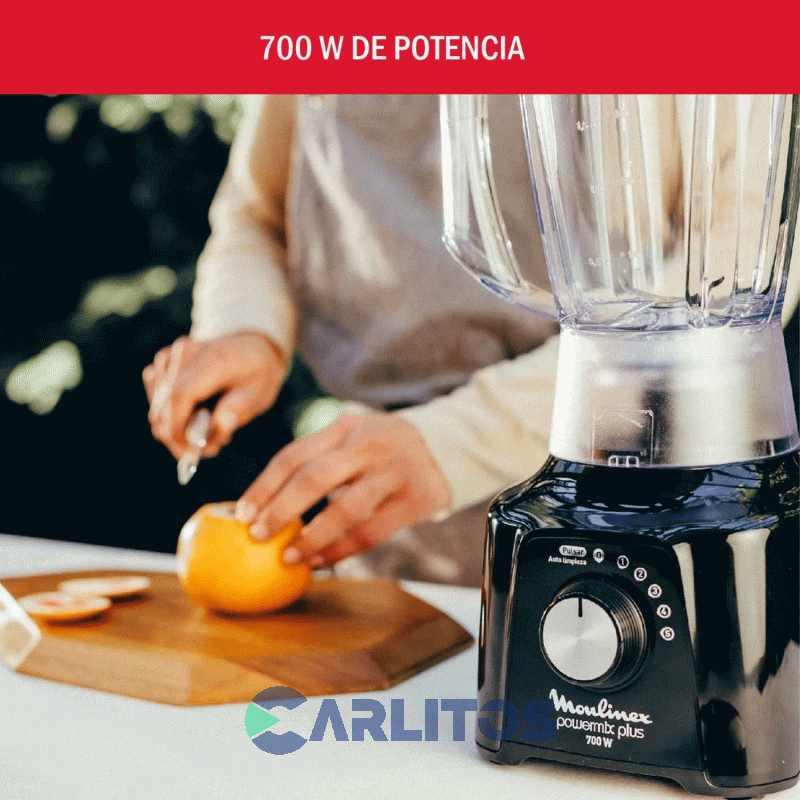 Licuadora Moulinex 700 Wts De Vaso Powermix Plus Lm284858 Negra