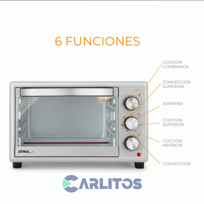 Horno Electrico Conveccion Con Freidora 15 Litros Atma Hgfa3023pi