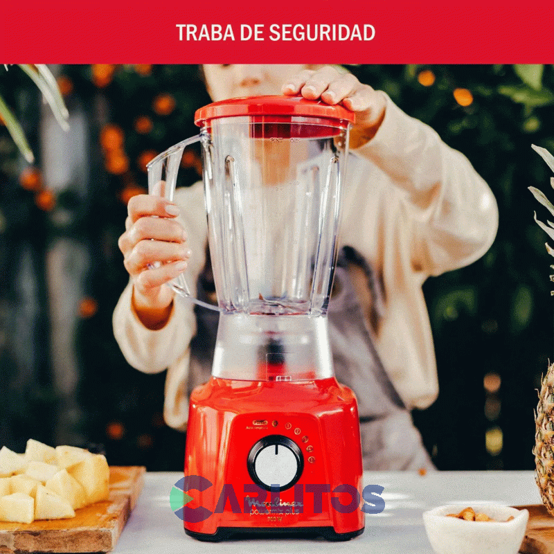 Licuadora Moulinex 700 Wts De Vaso Powermix Plus Lm284558 Roja