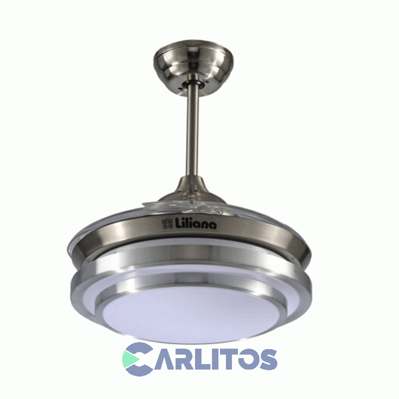 Ventilador De Techo Retractil Liliana Acero Palas Acrilico Con Led Vtha604