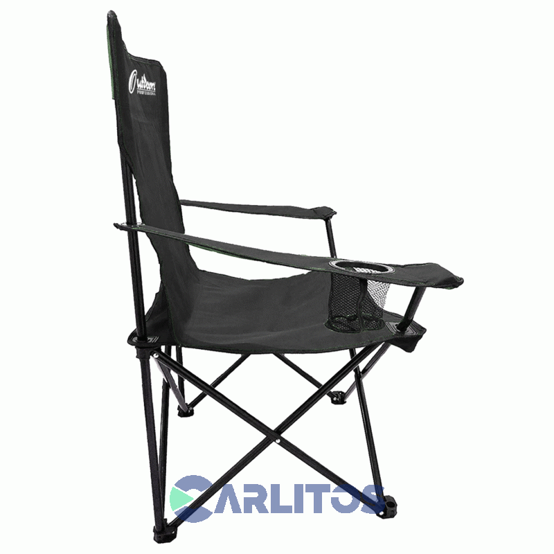 Sillon Director Plegable Con Funda Y Apoya Vaso Outdoors 1003 Negro