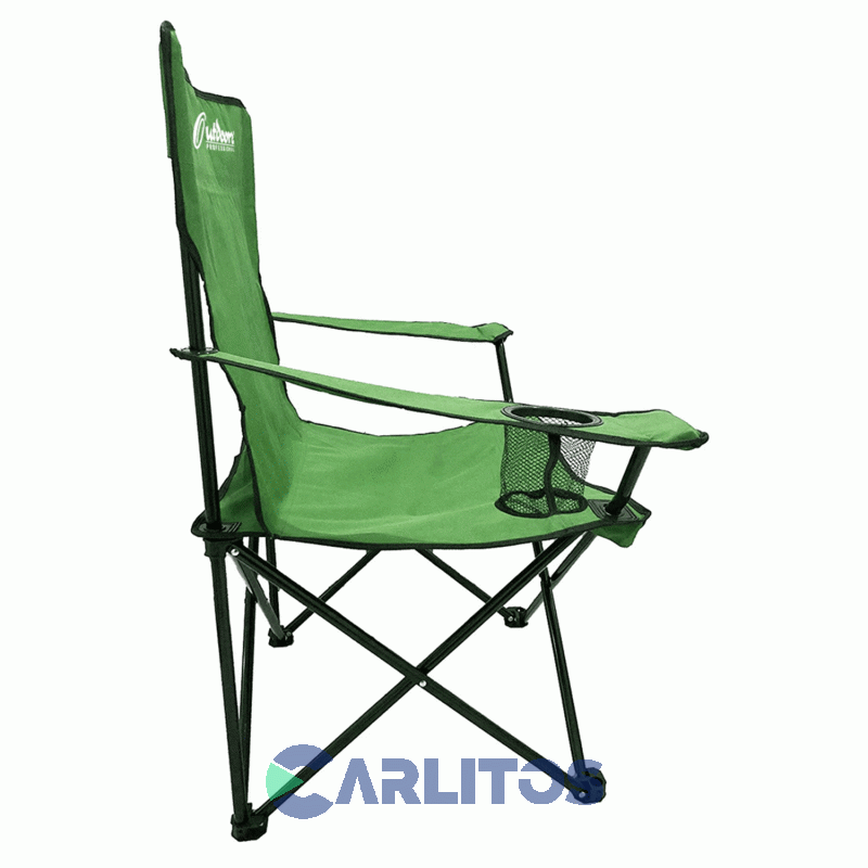 Sillón Director Plegable Con Funda Y Apoya Vaso Outdoors Verde 1003