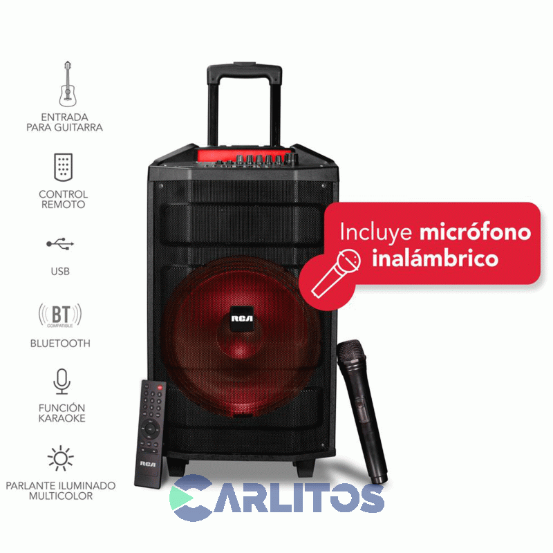 Parlante Torre Rca Con Bluetooth Y Bateria 2100 Watts Pmpo Party8