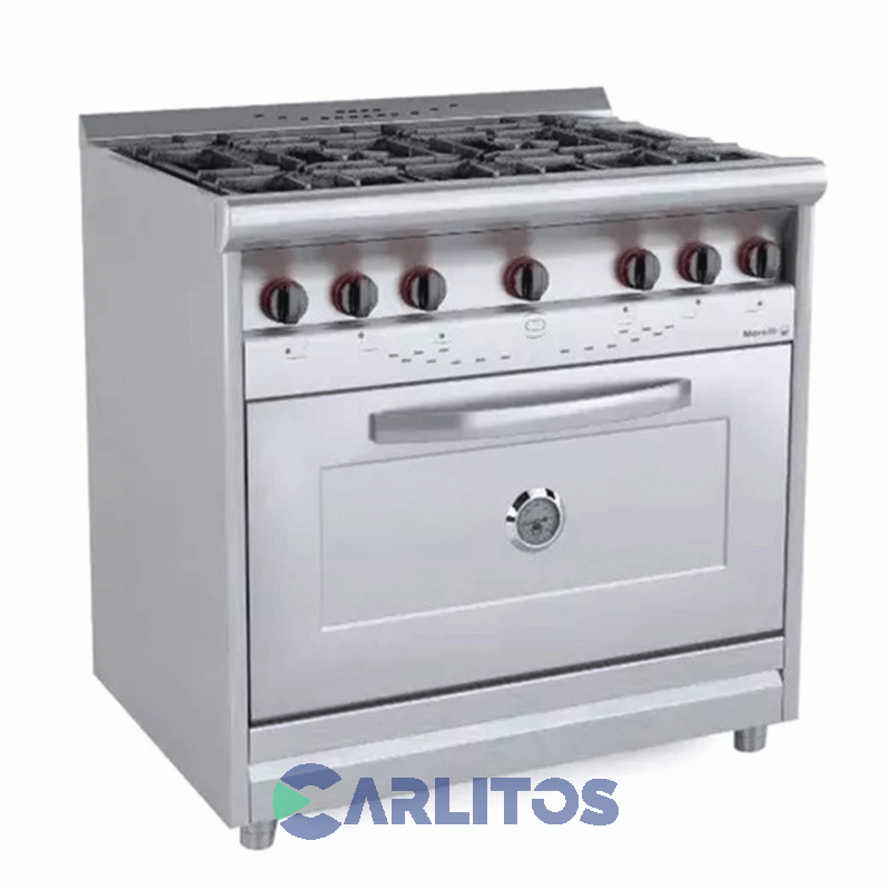 Cocina A Gas Industrial Morelli 90 CM Acero Inoxidable 18033-P Forza