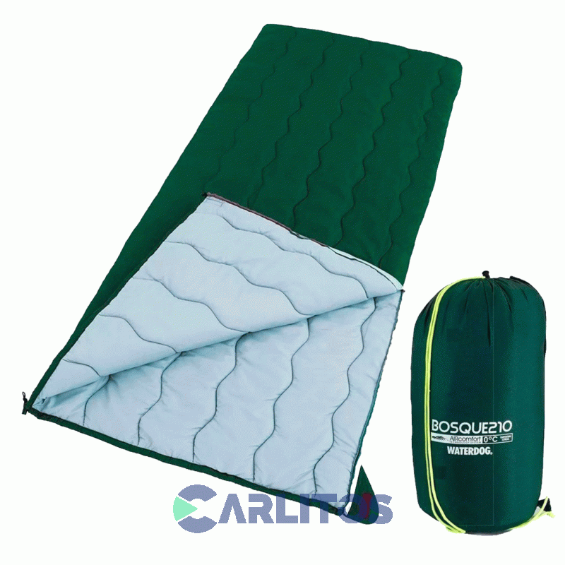 Bolsa De Dormir Rectangular Waterdog Con Cierre Total Bosque 210