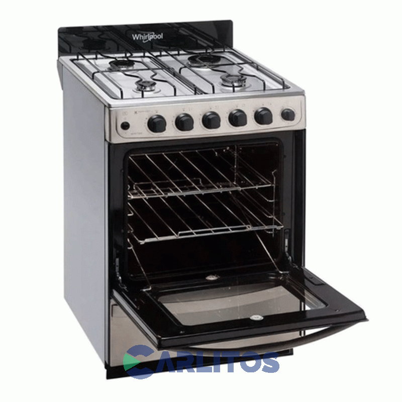 Cocina A Gas Whirlpool 56 CM Acero Inoxidable Multigas Wfx57dw