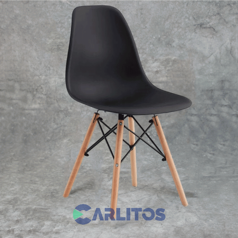 Silla Eames Unican Pvc Negro