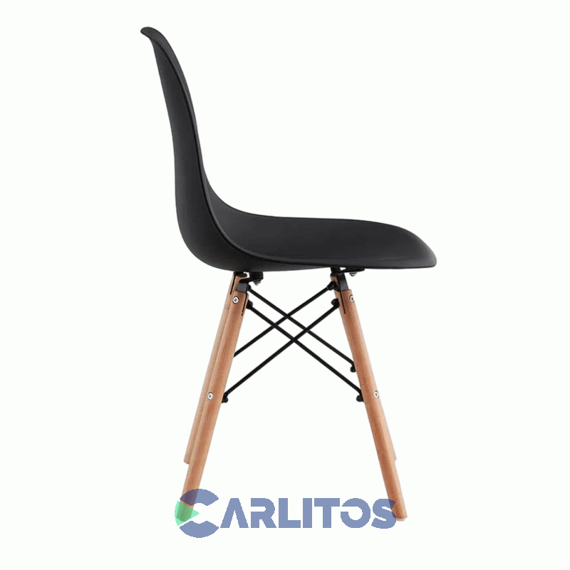 Silla Eames Unican Pvc Negro