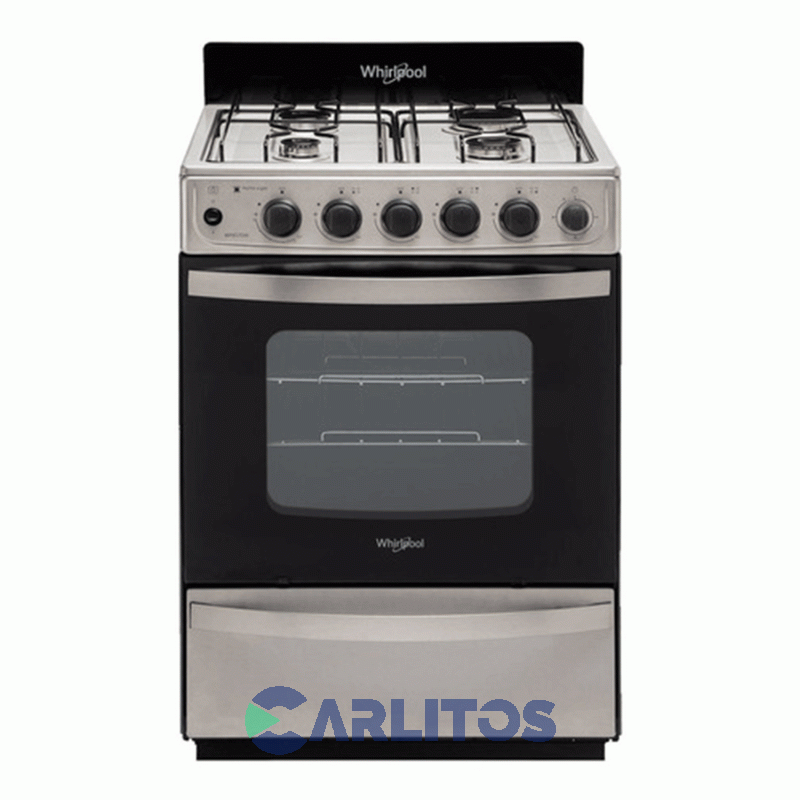 Cocina A Gas Whirlpool 56 CM Acero Inoxidable Multigas Wfx57dw