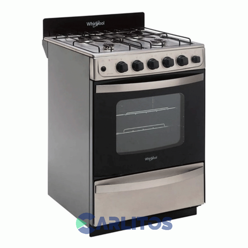 Cocina A Gas Whirlpool 56 CM Acero Inoxidable Multigas Wfx57dw