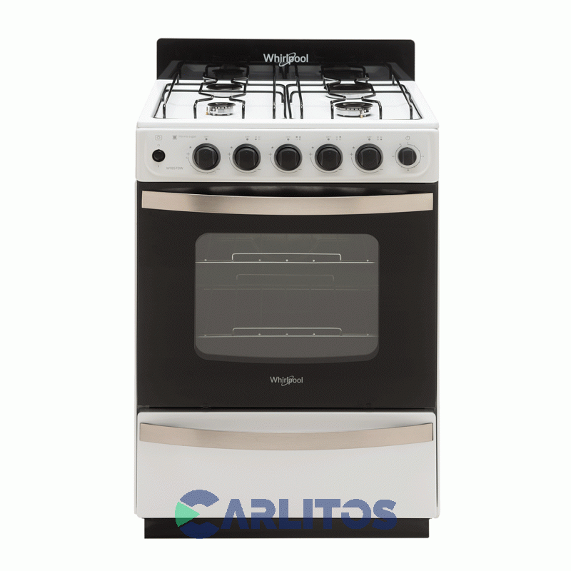 Cocina A Gas Whirlpool 56 CM Blanca Multigas Wfb57dw