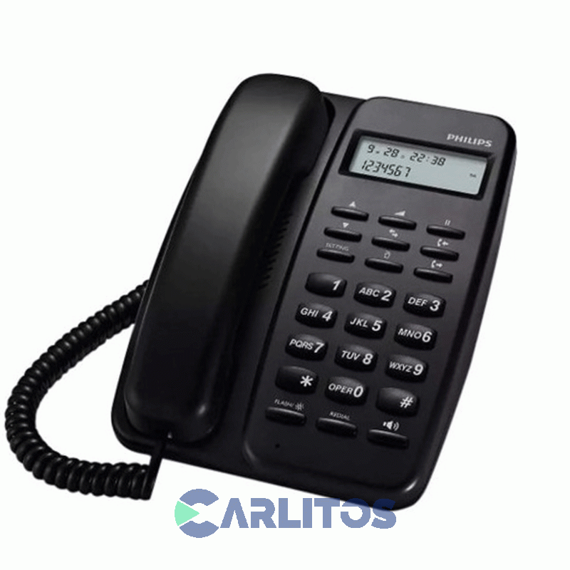 Teléfono Fijo Philips Id De Llamadas Negro Crd150b/77