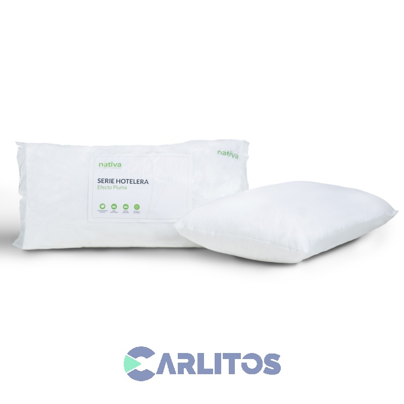 Almohada Fibra Siliconada 0.90 X 0.40 Mts Efecto Pluma